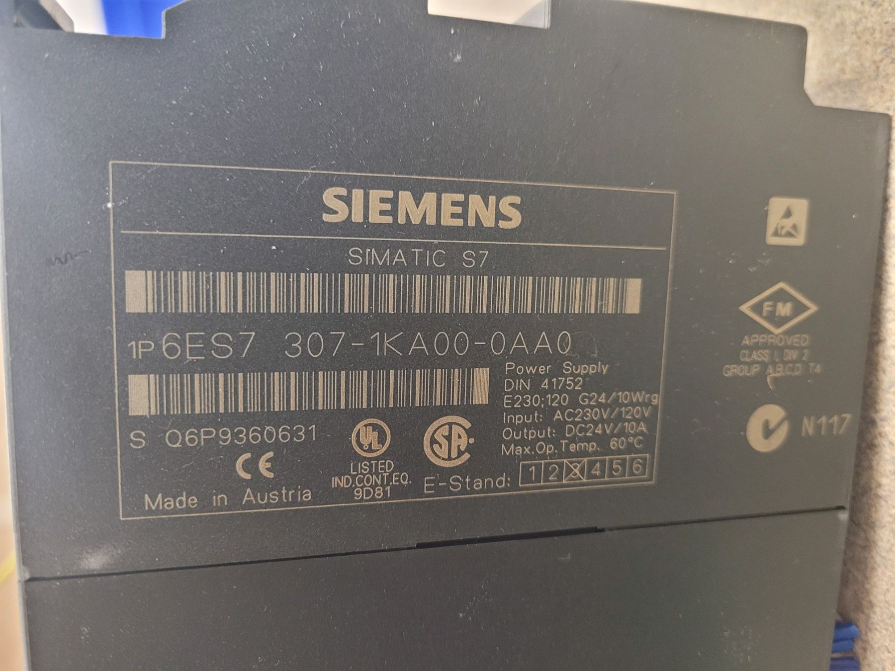 Siemens Componenti elettronici: Siemens SPS Simatic S7 / 6ES7 307-1KA00-0AA0 – Usato da Vitznau venduto da Night-Fire 4