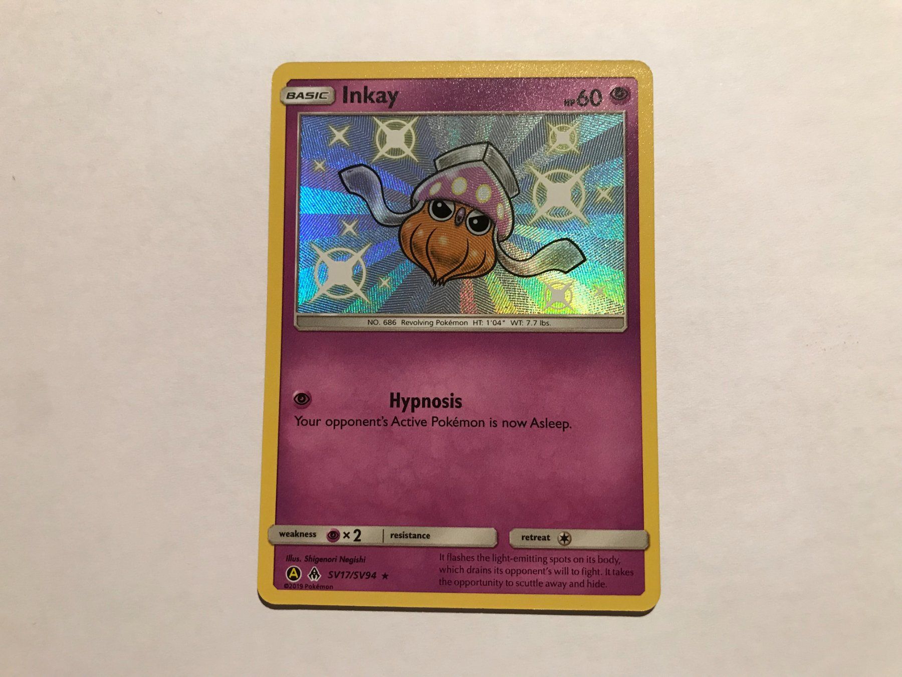 Pokémon Carte collezionabili: Inkay Shiny Hidden Fates EN – Usato da Hagendorn venduto da Pokecollectorch 1