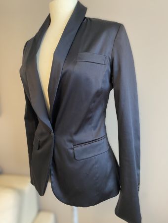 schwarzer Satin Blazer PIMKIE 36 wie neu - Schneeleopard