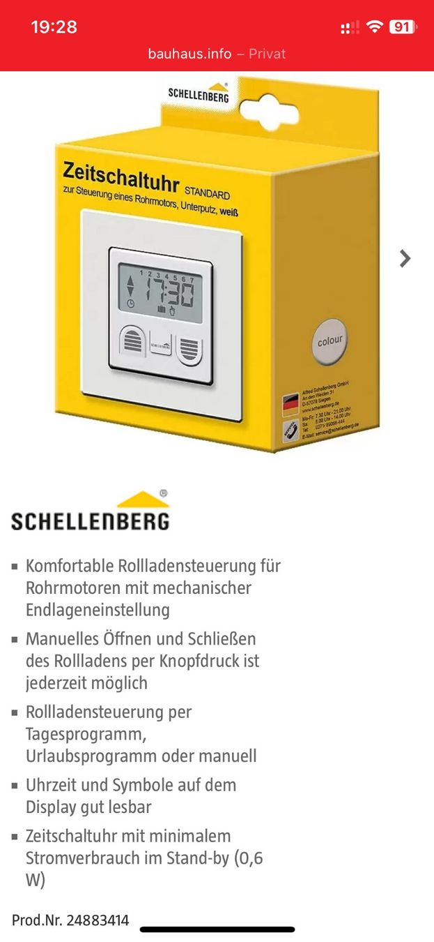 Componenti elettronici: Schellenberg Zeitschaltuhr 25550 – Usato da Würenlos venduto da Goanna 4