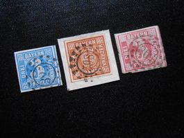 Bayern   Mi 2 ll 2/4 ll/9a   1850/62 - Lot 509