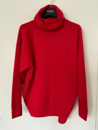 100% Merino Pullover Gr 38 rot,  Rollkragen