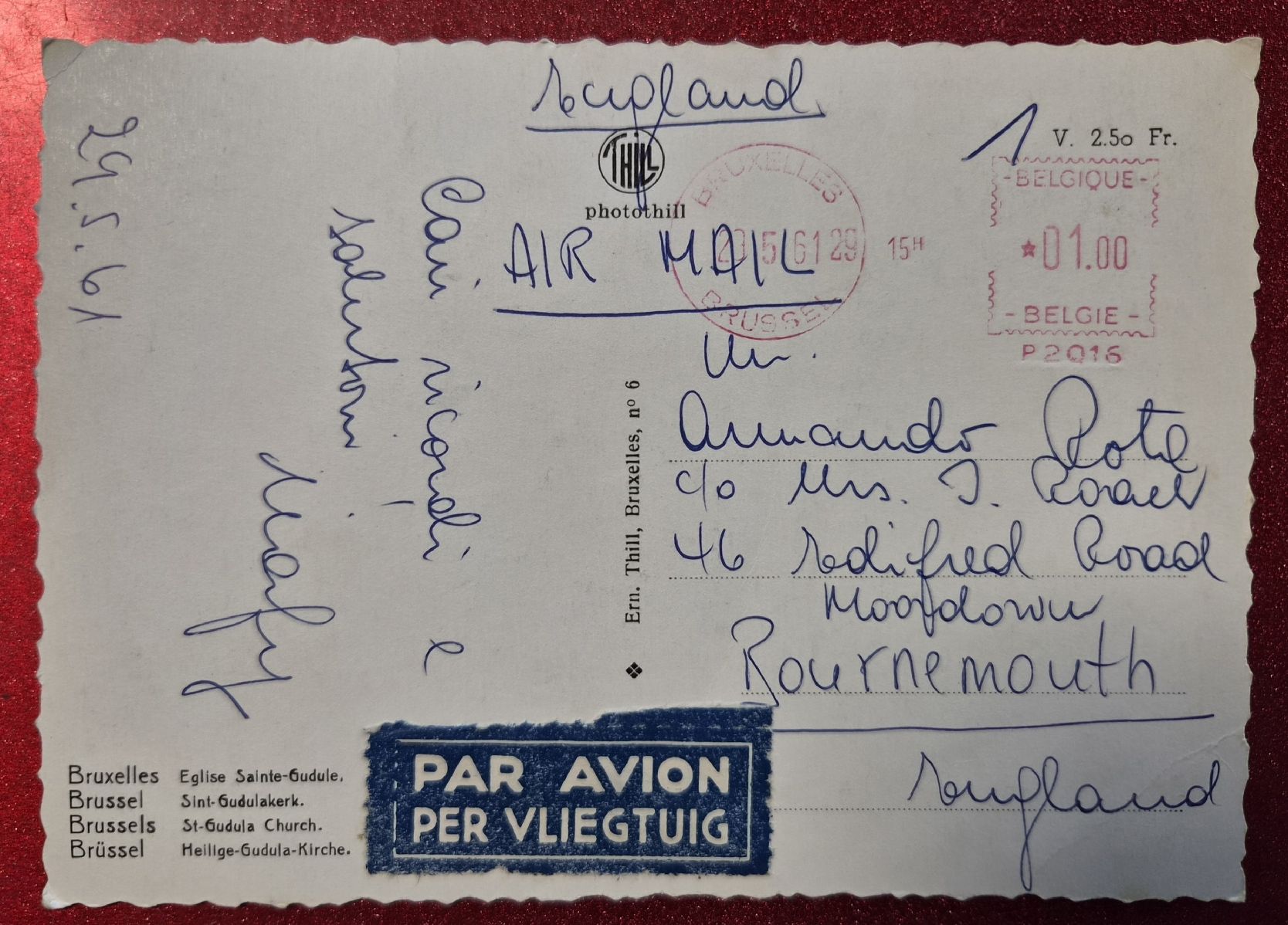 Cartoline postali: Brüssel Kathedrale St. Gudula 1961 – Usato da Melchnau venduto da Fishel 1