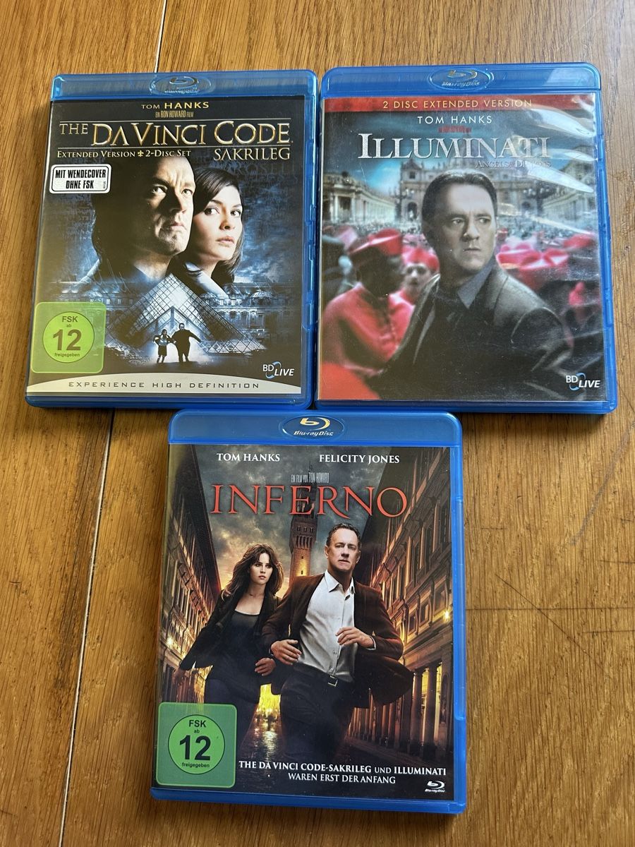 Alle DVDs: Da Vinci Code, Illuminati, Inferno, Trilogie Bluray – Gebraucht aus Benken ZH von Audi-erich