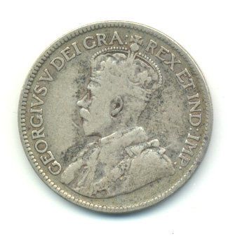 Alle Münzen: Kanada Canada 25 Cents 1918 Silber – Gebraucht aus Au SG von Zogu 1