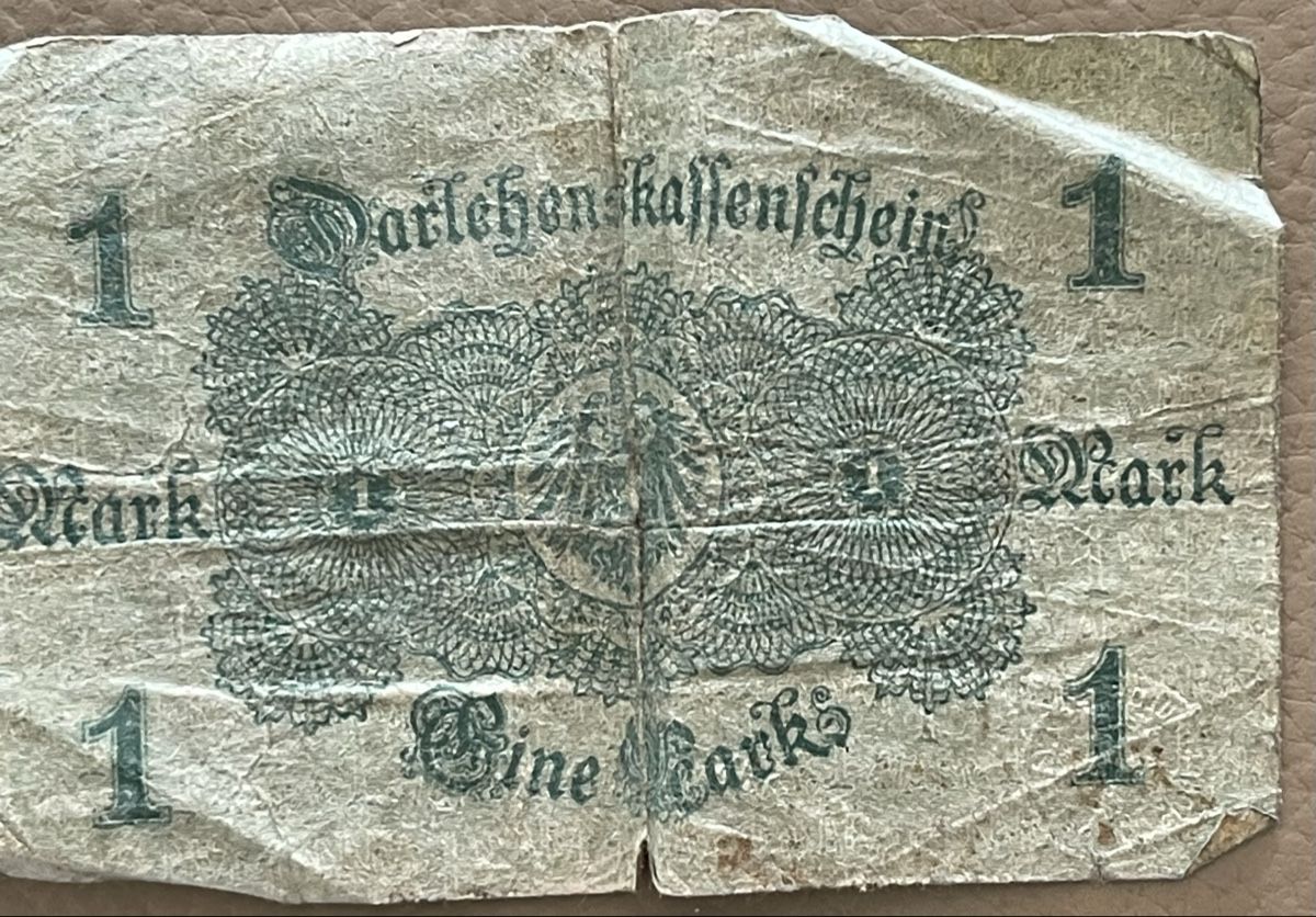 Banconote: 1 Mark Darlehenskassenschein 1914 used – Usato da Bern venduto da TamSham 1
