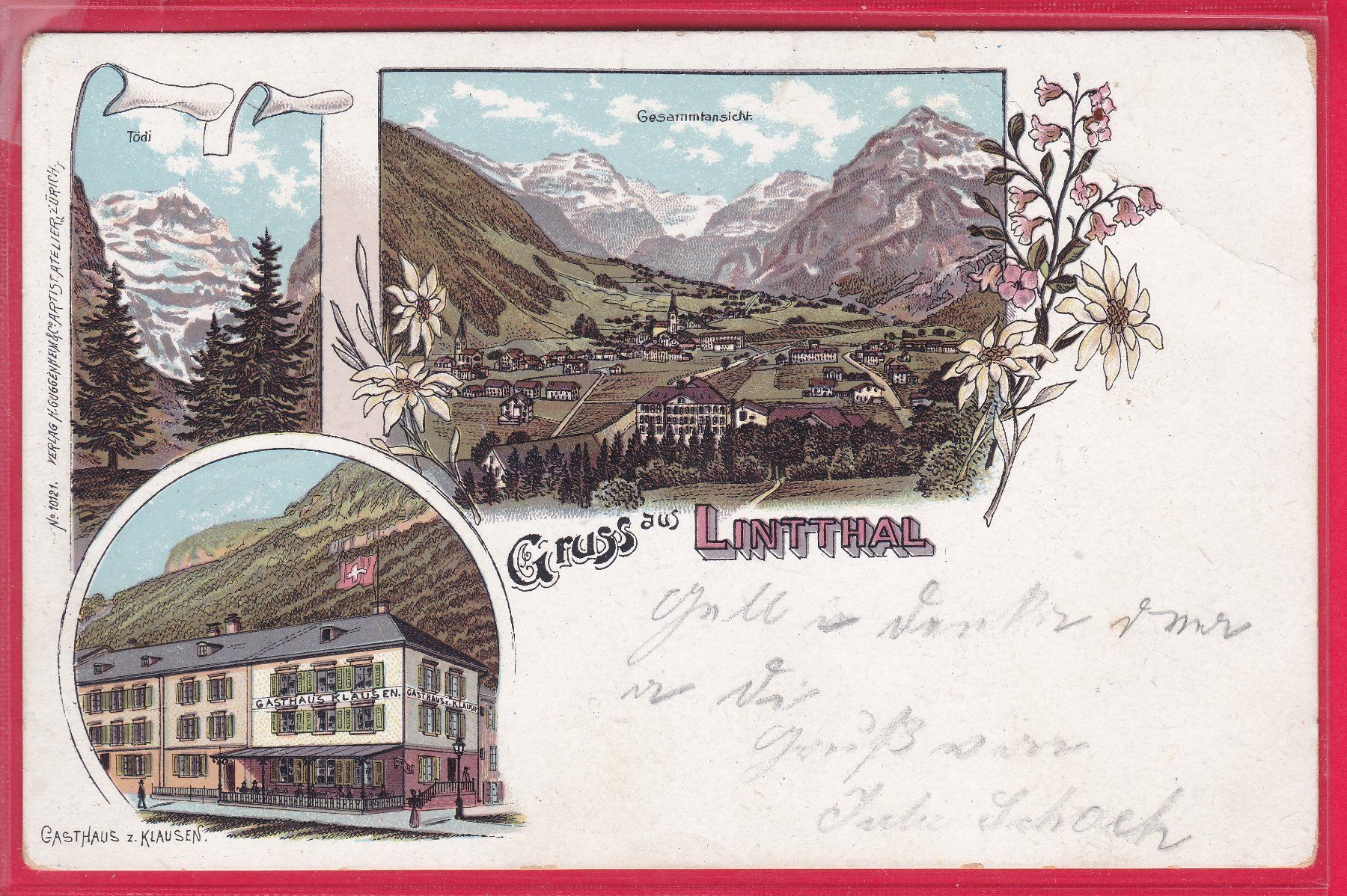 Cartoline postali: GRUSS AUS LINTTHAL, 5.6.1905 – Usato da Oberrieden venduto da Gebirgsstelze