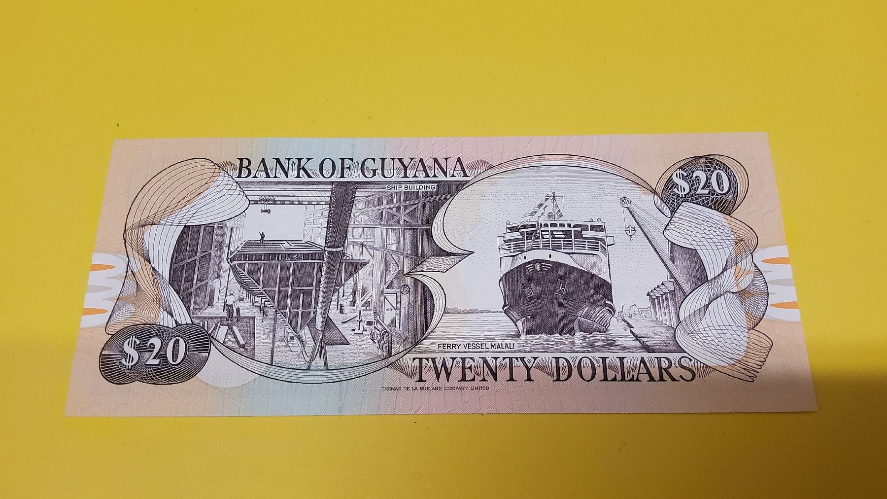 Banconote: Banknote Guyana 20 Dollar Schein  – Nuovo e nell'imballaggio originale da Herisau venduto da Nluanalucas 1