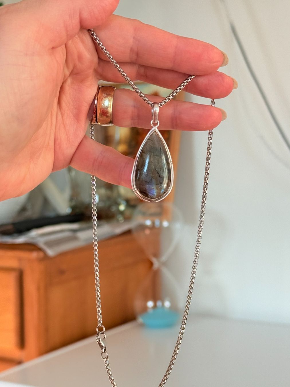 Catenine: Collier Labradorite naturelle – Nuovo e nell'imballaggio originale da Genève venduto da AGBERG 6