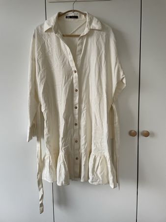 Zara Kleid Leinen-Mix Gr. M