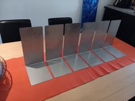 6 Buchstützen Metall Edelstahl gebraucht