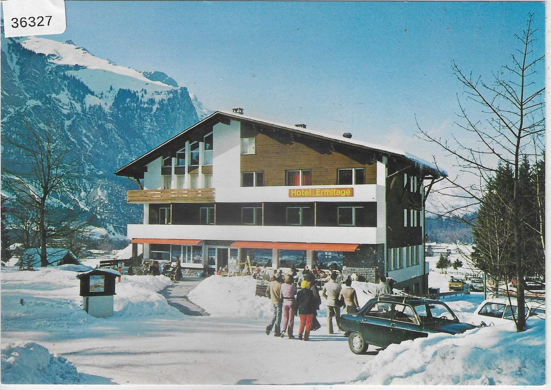 Cartoline postali: Hotel Ermitage garni im Winter - Kandersteg – Usato da Ettingen venduto da Kartenplanet