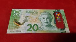 Seltene Neuseeland 20 Dollar Banknote, Jahrgang 2020