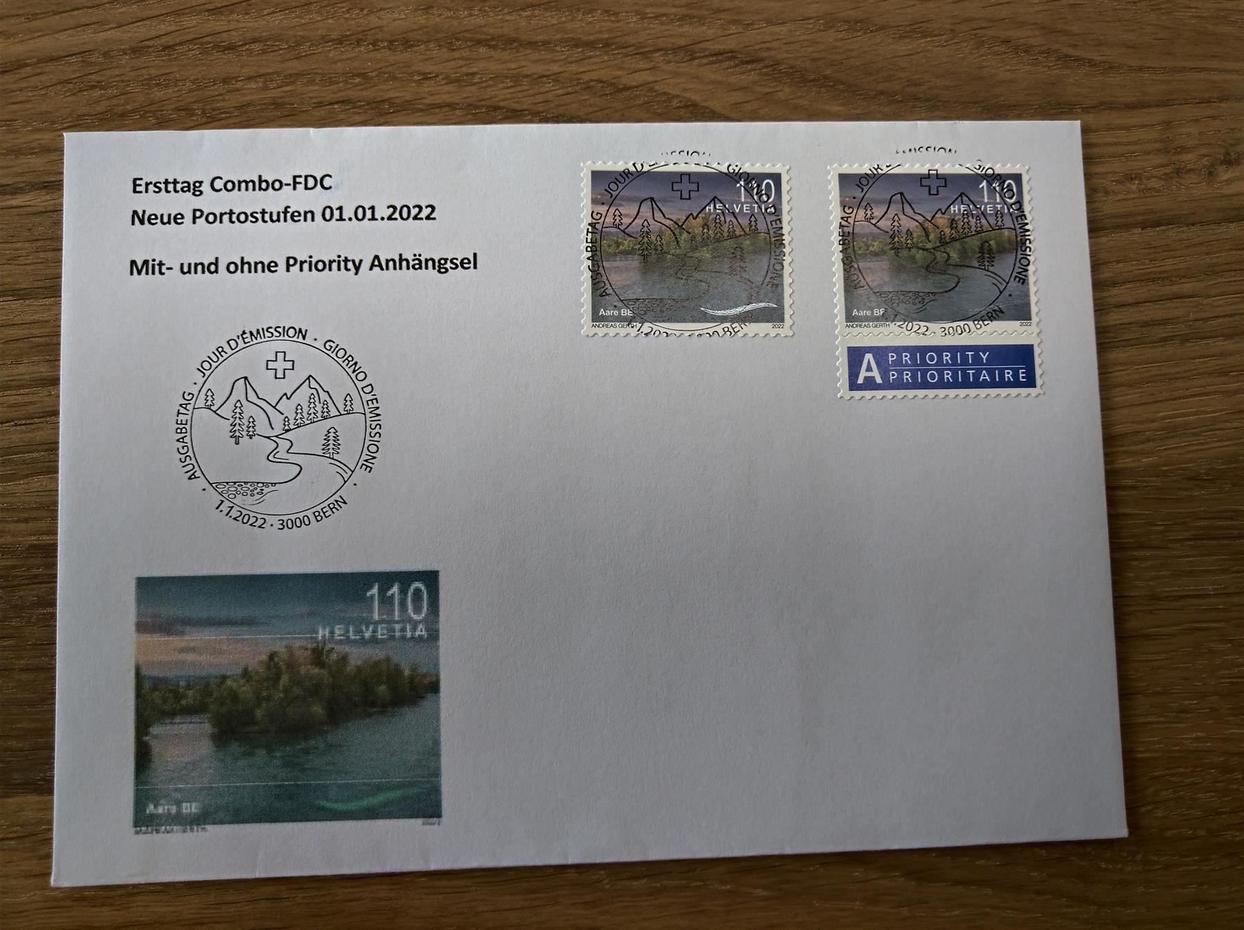 Tutti i francobolli: Combo FDC Flusslandschaften Aare – Usato da Rickenbach SO venduto da Bytebull