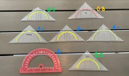 Geometrie Dreiecke und Winkelmesser gebraucht