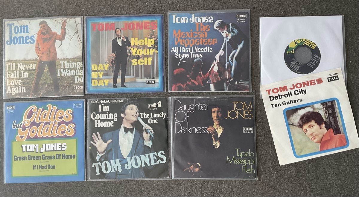 Dischi in vinile: Tom Jones Schallplatten-Sammlung, 8 Singles, Top! – Usato da Jegenstorf venduto da BAVARIA4CH
