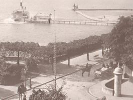 MORGES: chevaux sur la promenade, bâteau vapeur au port 1911