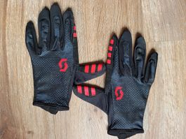 Gants Scott Traction S bleu, noir et logo rouge