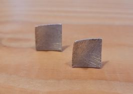 Quadratische Silber-Ohrstecker