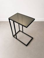 Moderner Beistelltisch aus Metall & Glas  Schwarz