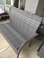 Gartenbank Polyrattan grau Sitzbank für 2 Personen guter Zus