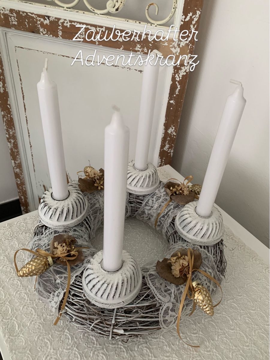 Tutte le decorazioni: Adventskranz Shabby chic – Nuovo e nell'imballaggio originale da Diepoldsau venduto da Luxusdeko 2