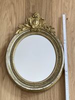 Antiker Spiegel, Gold, Oval, Vintage, Barock Stil