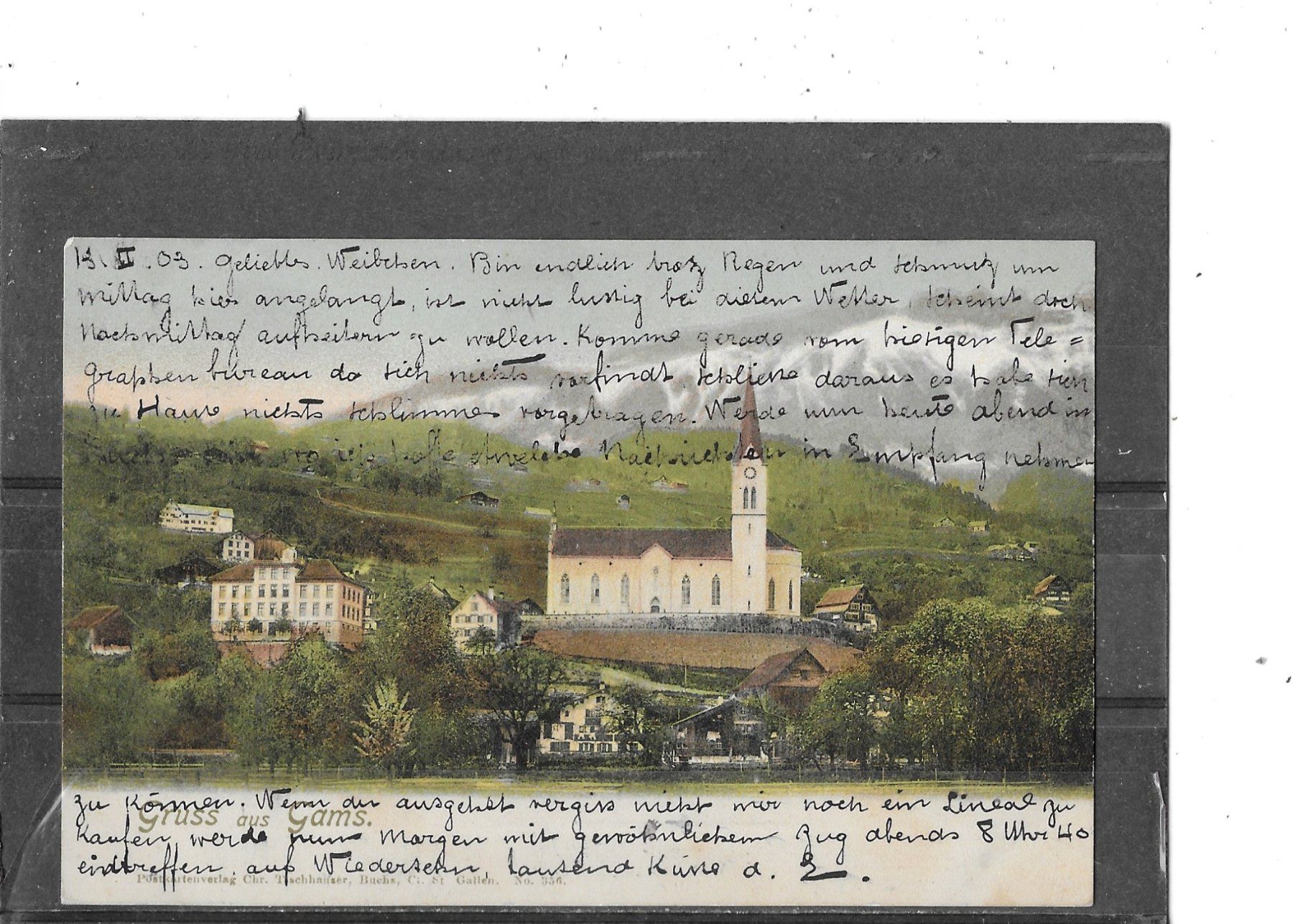 Cartoline postali: SG Gruss aus Gams 1903 – Usato da Schocherswil venduto da Wilare