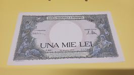 Antike Banknote Rumänien 1000 Lei 1945 -
