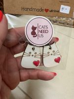 Ohrringe Katzenmotiv Holz neu handgemacht