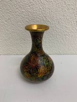 Chinesische kleine Cloisonné Vase mit bunten Blumen