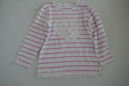 Hübsches pink gestreiftes T-Shirt mit Herz, Gr. 98