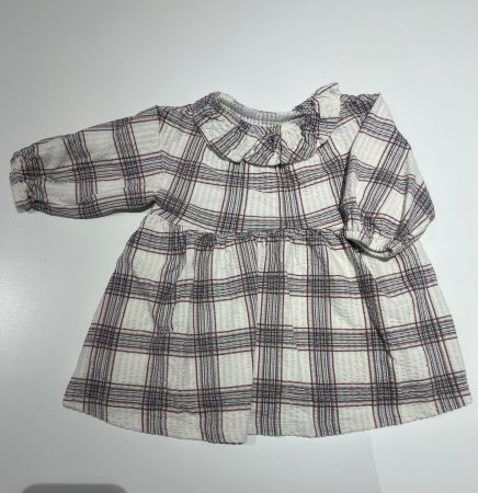 Next, Musselin Kleid, Tunika, rosa kariert, Gr. 74 w. Neu