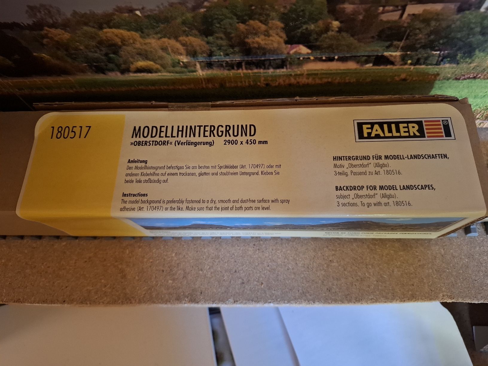 Faller Modellini di ferrovie: Faller Modellbahnhintergrund Oberstdorf – Nuovo e nell'imballaggio originale da Lausen venduto da Spur0stoef 1