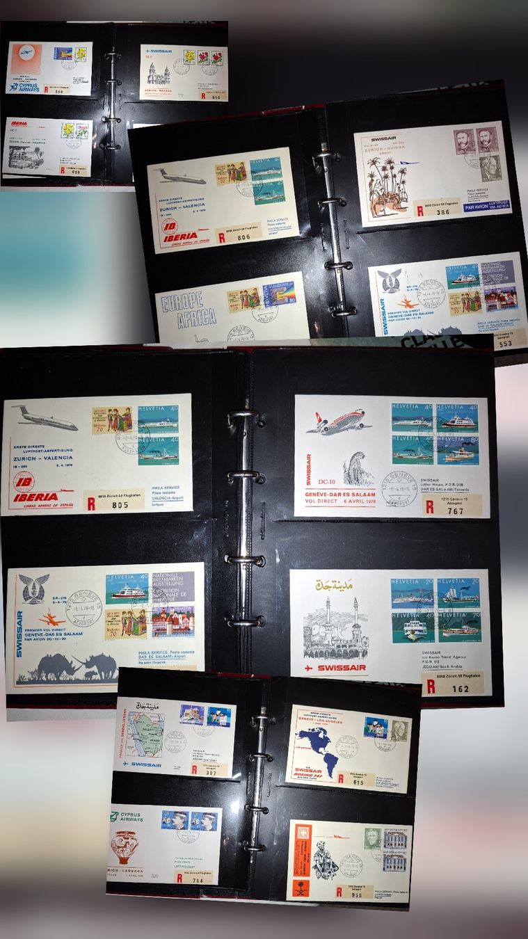 Tutti i francobolli: Swissairbriefe 1978 48Stk. div. – Usato da Balgach venduto da SIMEON27