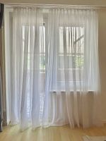 1 Paar Vorhänge weiss 100x230cm Polyester durchsichtig