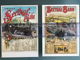 2 Stück Ansichtskarten NEU Seetalbahn Plakate 1898 und 1903