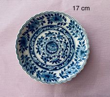 Makkum Holland Teller, Wandteller, Blau Weiss, D 17 cm