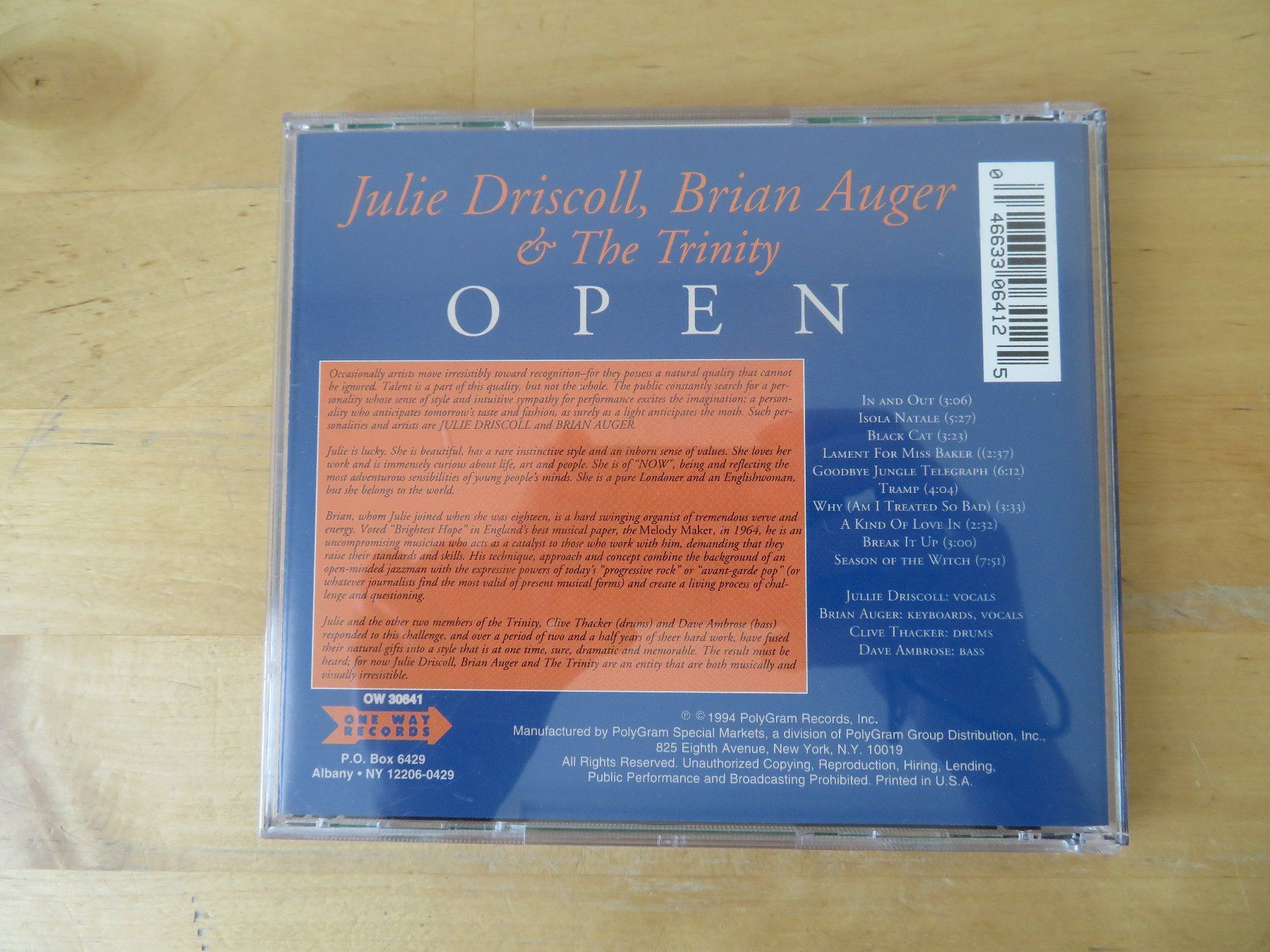 CDs: JULIE DRISCOL, BRIAN AUGER "Open" – D'occasion à zürich par Goldimmund 2