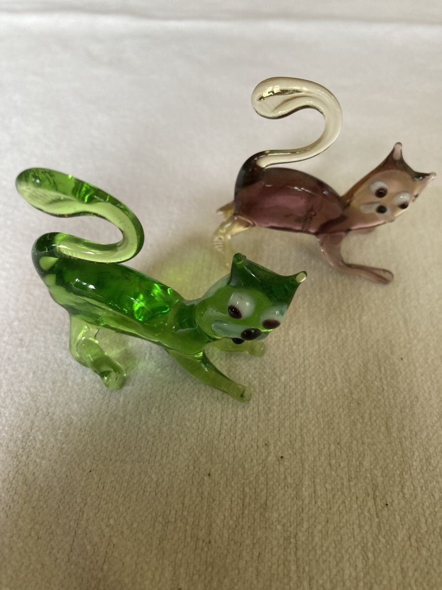 Murano Figuren: Miniature Figuren Glas Kätzchen Murano 2 Teile – Gebraucht aus Rickenbach Sulz von bea_7ssd 2