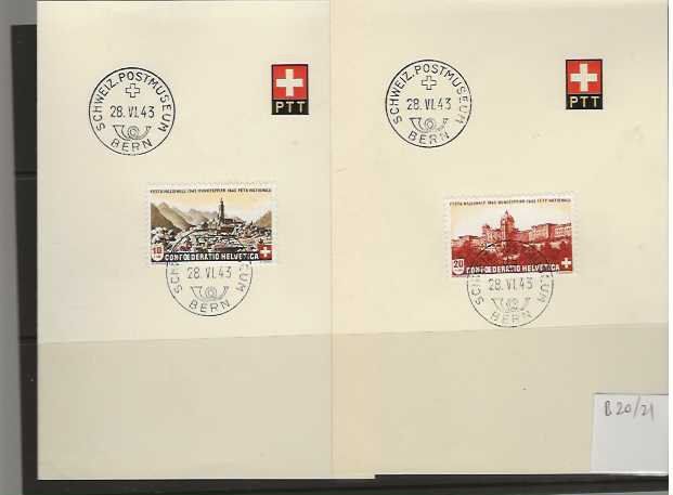 Tutti i francobolli: timbre fiche avec B20 et B21 Postmuseum – Usato da Sorvilier venduto da carose01