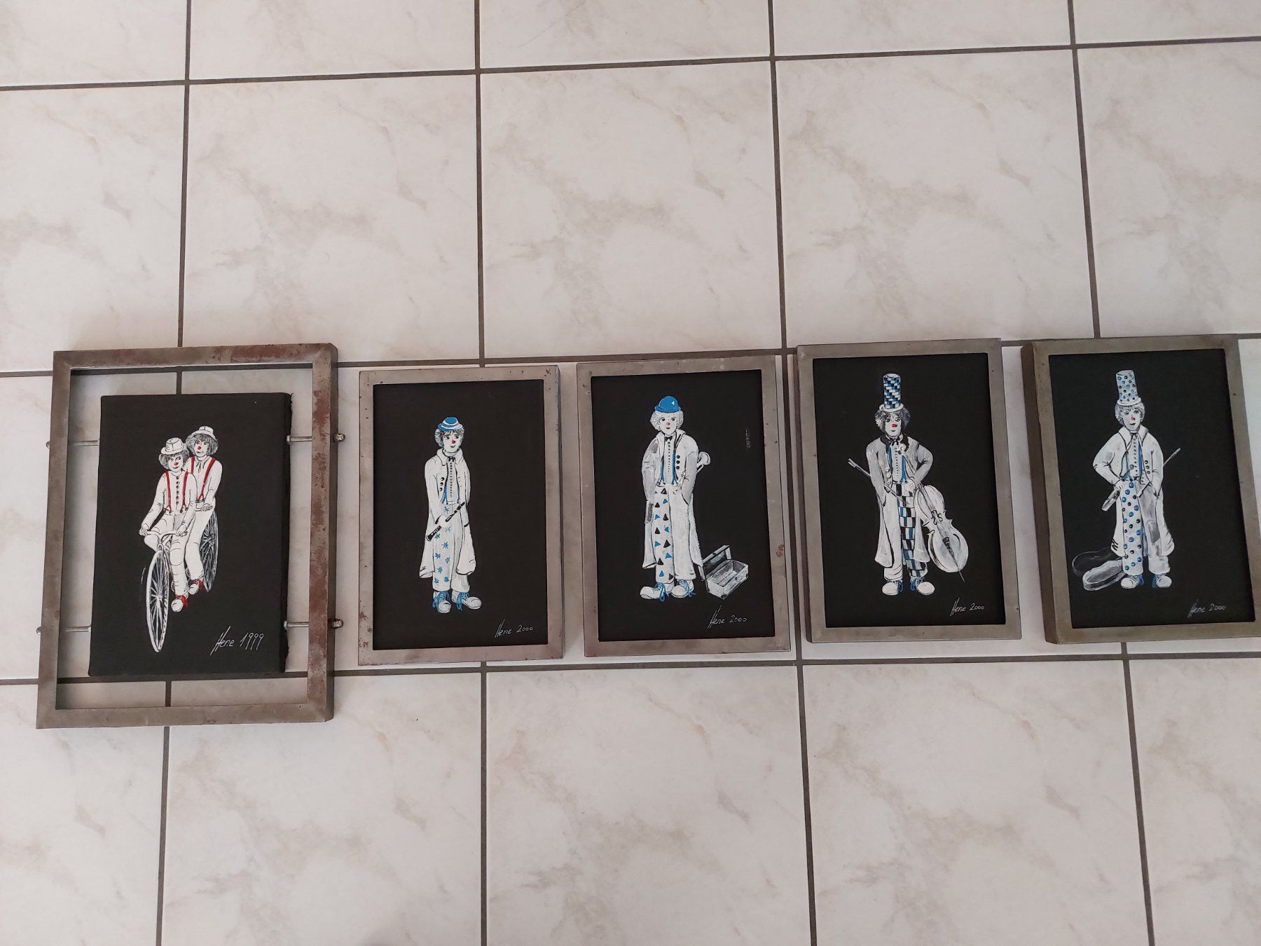 Dipinti: 5 Clown-Bilder (handgemalt) – Usato da Schmitten venduto da Renistern68