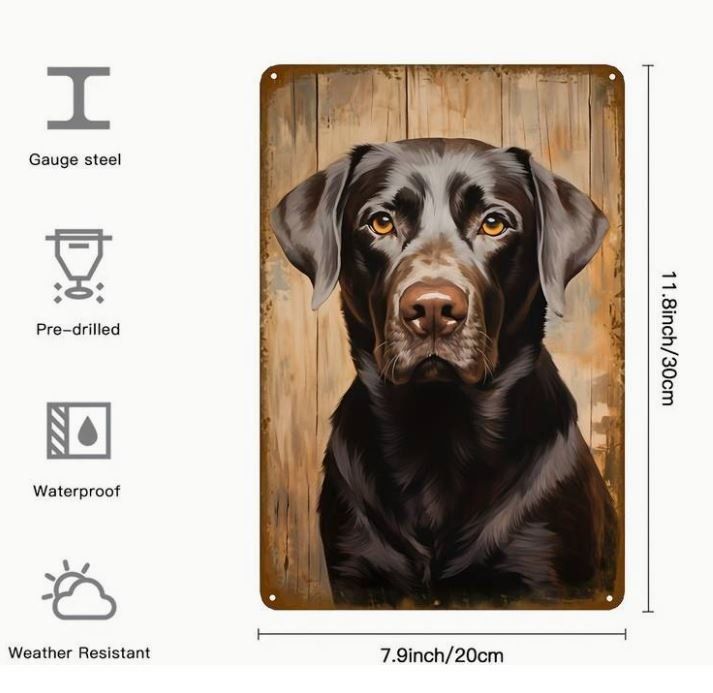 Insegne: Aluschild schwarzer Labrador – Nuovo e nell'imballaggio originale da Langenbruck venduto da Gumsi 2