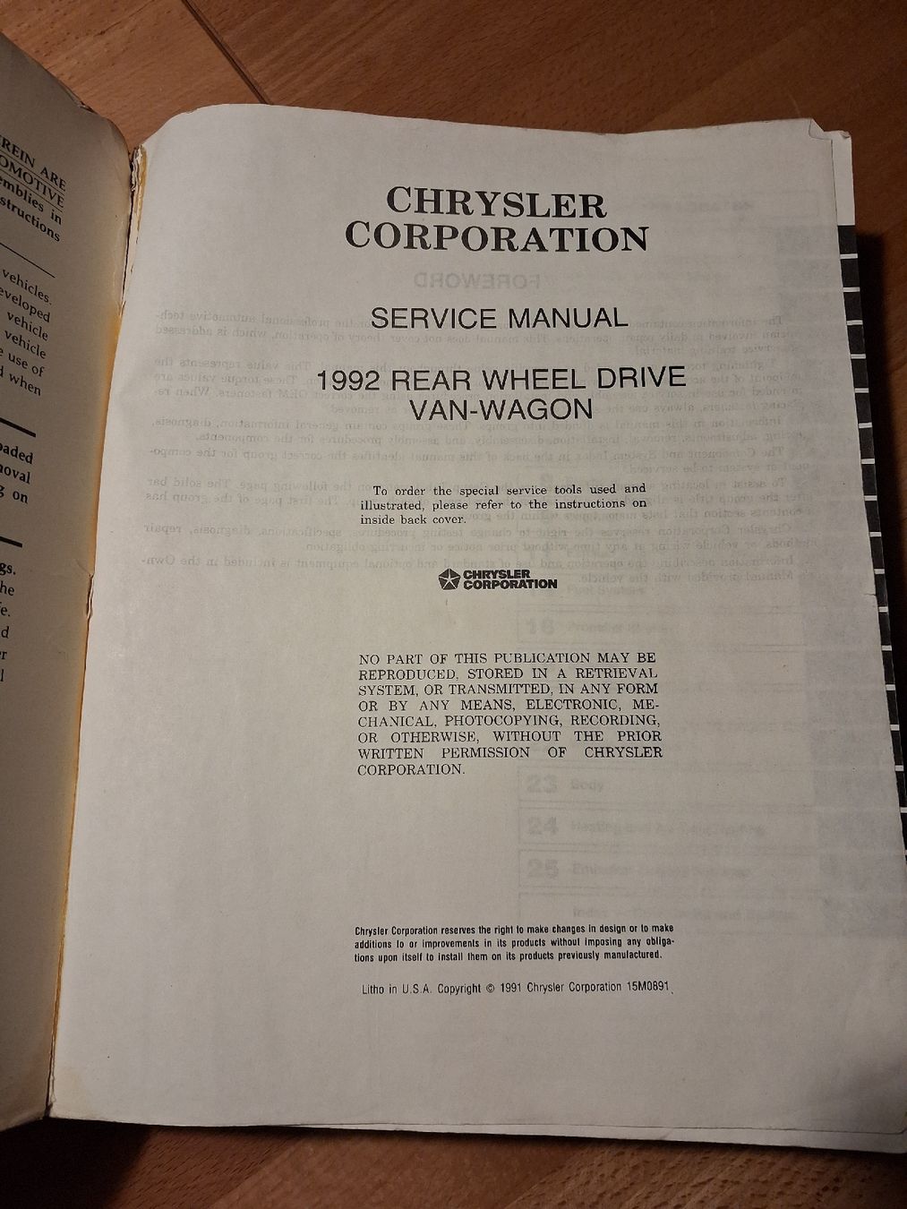 Dodge Accessori per altri veicoli: Dodge Ram Van/Wagon (Mowag) 1992 Service Manual – Usato da Untervaz venduto da rah_98pd 1