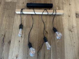 Hängeleuchte Holz mit 4 Lampen guter Zustand