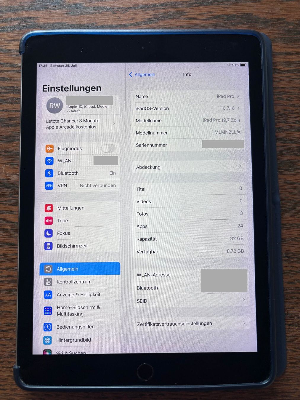 Apple Tablet PC: 9.7" iPad Pro 1st Gen – Gebraucht aus Kirchlindach von wam23 1