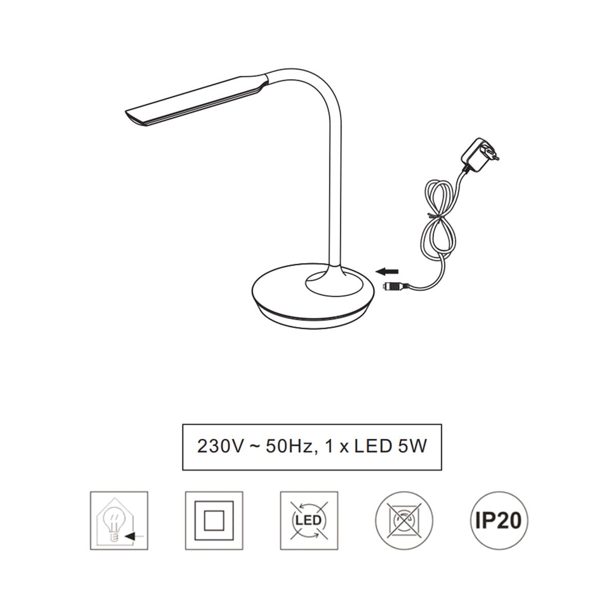 Lampen: LED Tischleuchte, Weiss, 41 cm Höhe – Neu (gemäss Beschreibung) aus Kreuzlingen von Smart-Light 4