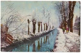 Verrières, photo rivière en Photochromie, circulée 1913