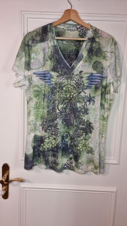 🌺Sommerliches Shirt Gr. 44 mit Strassapplikationen🌺