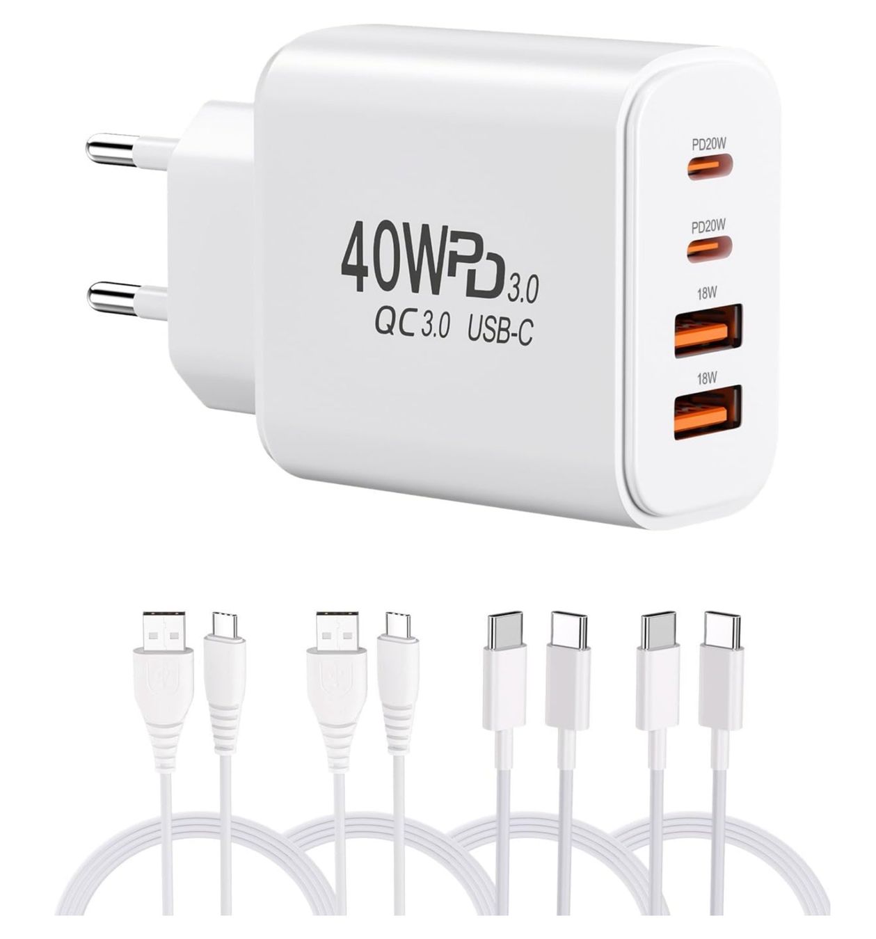 Cavi: USB-Ladegerät mit 4 Kabeln – Nuovo e nell'imballaggio originale da Mellingen venduto da Samiross